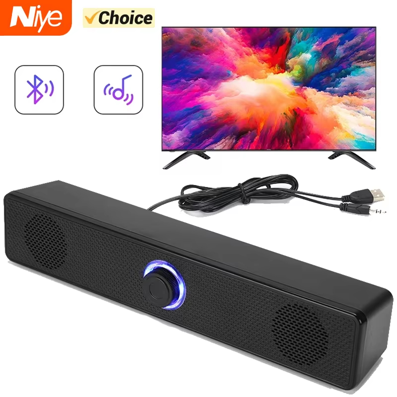 Home Theater Speaker - ホームシアター用Bluetoothサウンドバー、サブウーファー付き、4Dサラウンド、強力な低音、テレビ・コンピューター用有線ステレオスピーカー