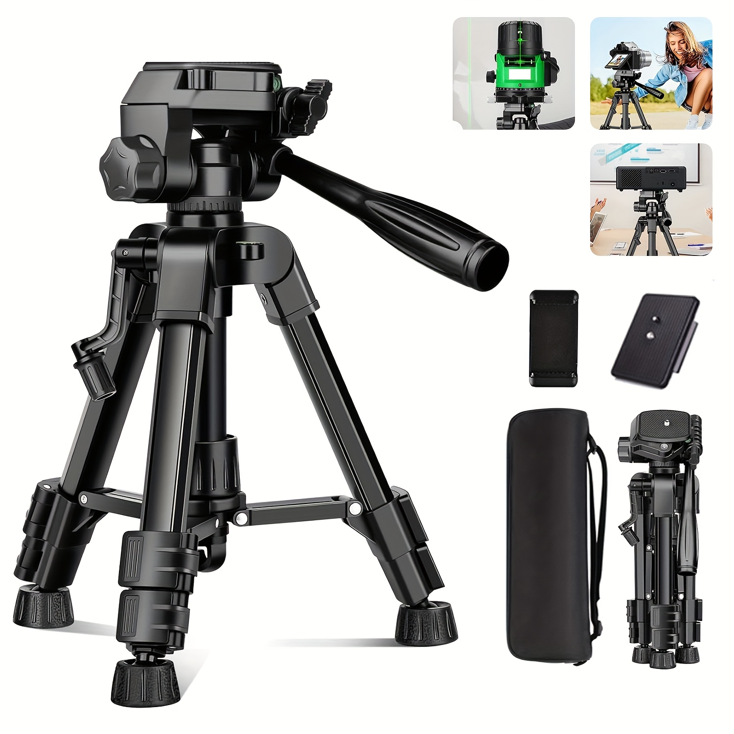 Projector Tripod Stand - カメラ用ミニ三脚、25インチアルミニウム卓上カメラ三脚、ポータブルトラベル三脚、カメラ、プロジェクター、スポッティングスコープ用