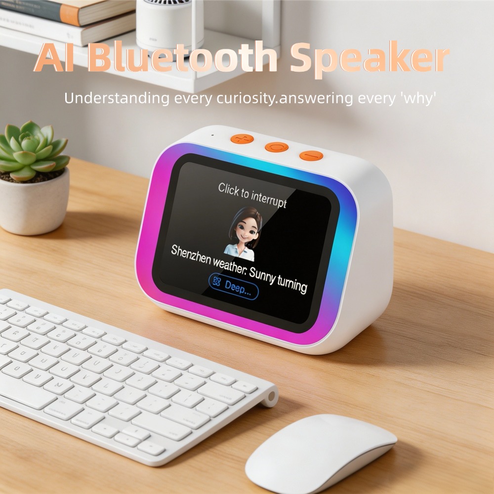 Home Theater Speaker - AI Bluetoothスピーカー5.4 AI音声アシスタントHDタッチスクリーンディスプレイ電子アルバム目覚まし時計ハンズフリー通話