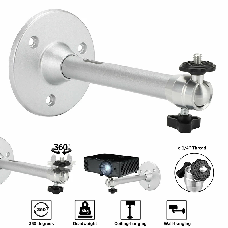 Projector Mount Ceiling - サランゲ プロジェクターブラケット 360 ° 回転可能な天井壁掛けプロジェクターホルダー アルミニウム製