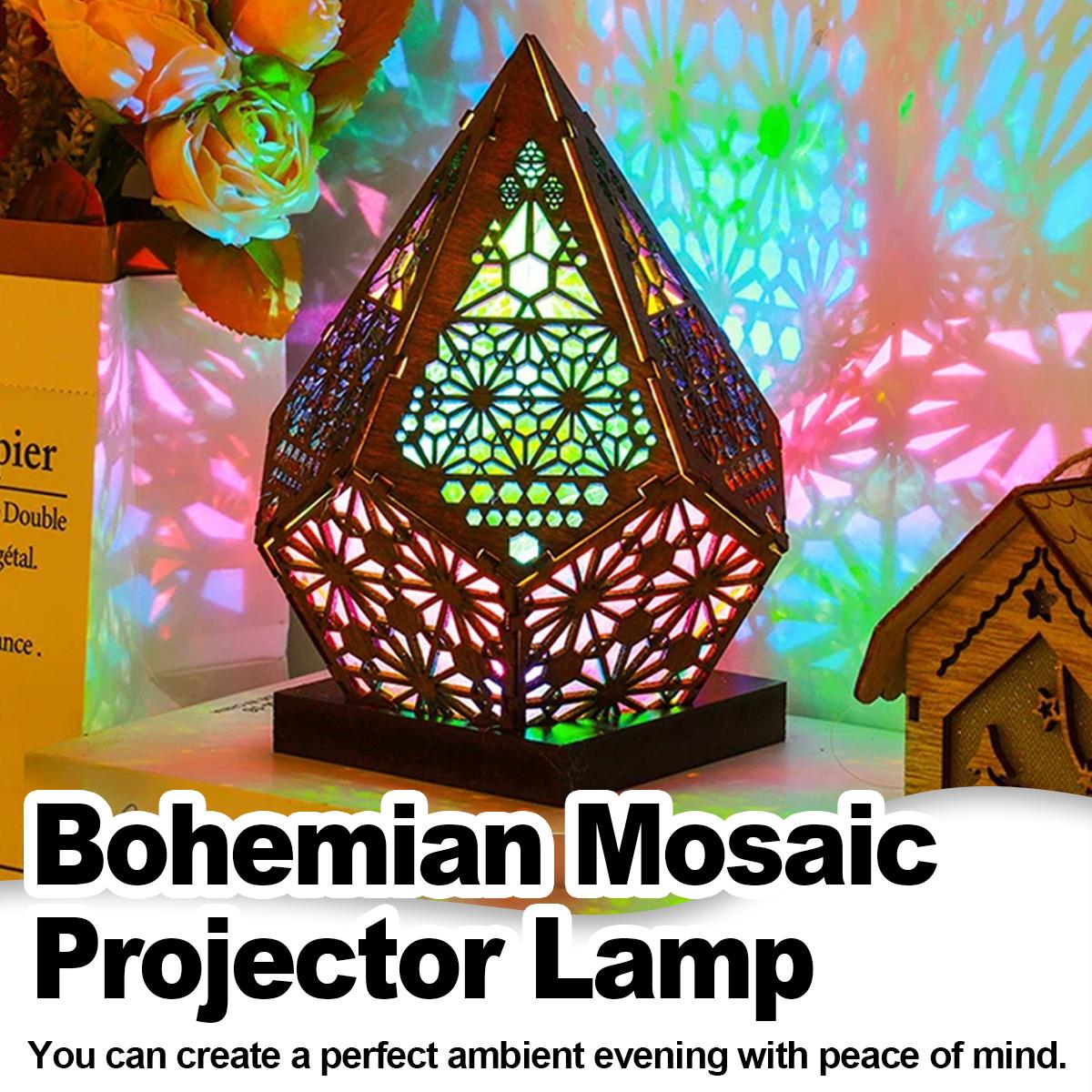 Home Cinema Led Projector - Usbボヘミアンは投影テーブルランププロジェクターを導きました レトロスターライトナイト大気 装飾的な家の床3D多彩な木の机