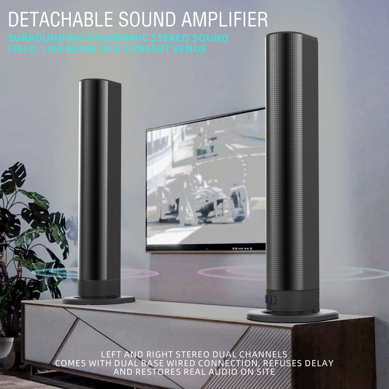 Home Cinema Wireless Speakers - FM サウンドバー TV Bluetooth スピーカー HDMI/AUX/BT/OPT