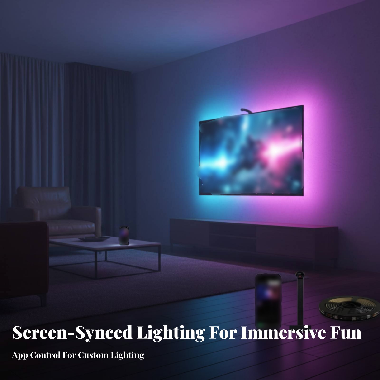 スクリーン同期照明ストリップ ストリップアプリ制御 スクリー - Ambient Light Strip Tv のレビューと価格