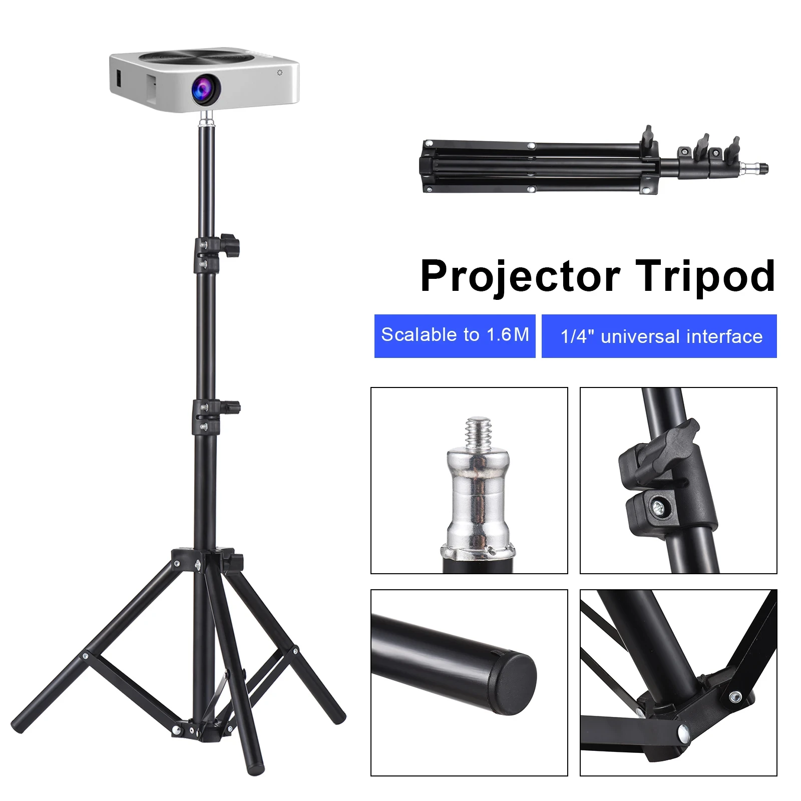 ユニバーサルプロジェクター三脚スタンド伸縮式プロジェクターブ - Projector Tripod Stand のレビューと価格
