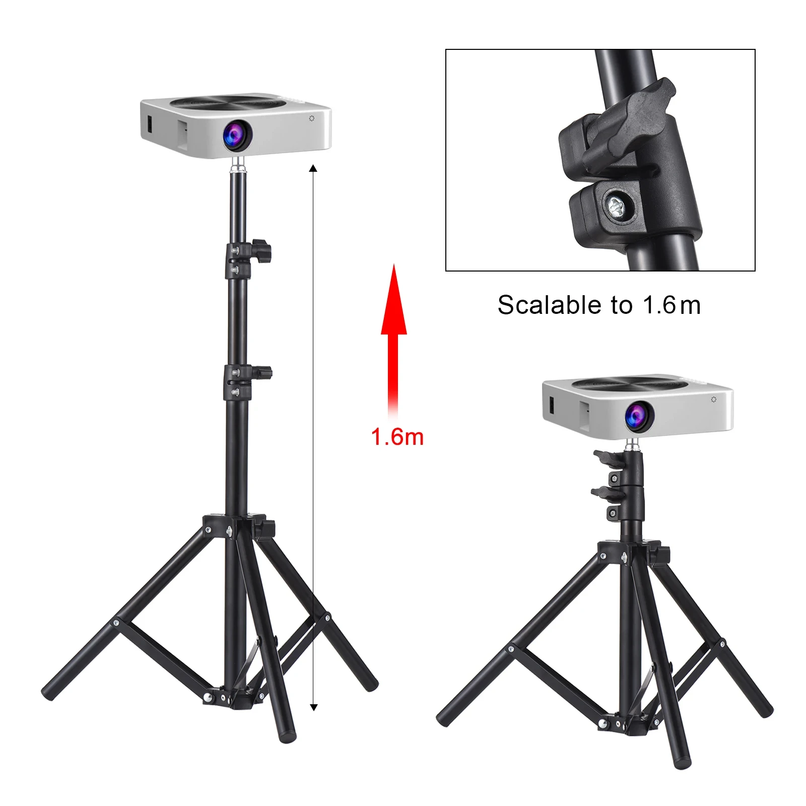 ユニバーサルプロジェクター三脚スタンド伸縮式プロジェクターブ - Projector Tripod Stand のレビューと価格