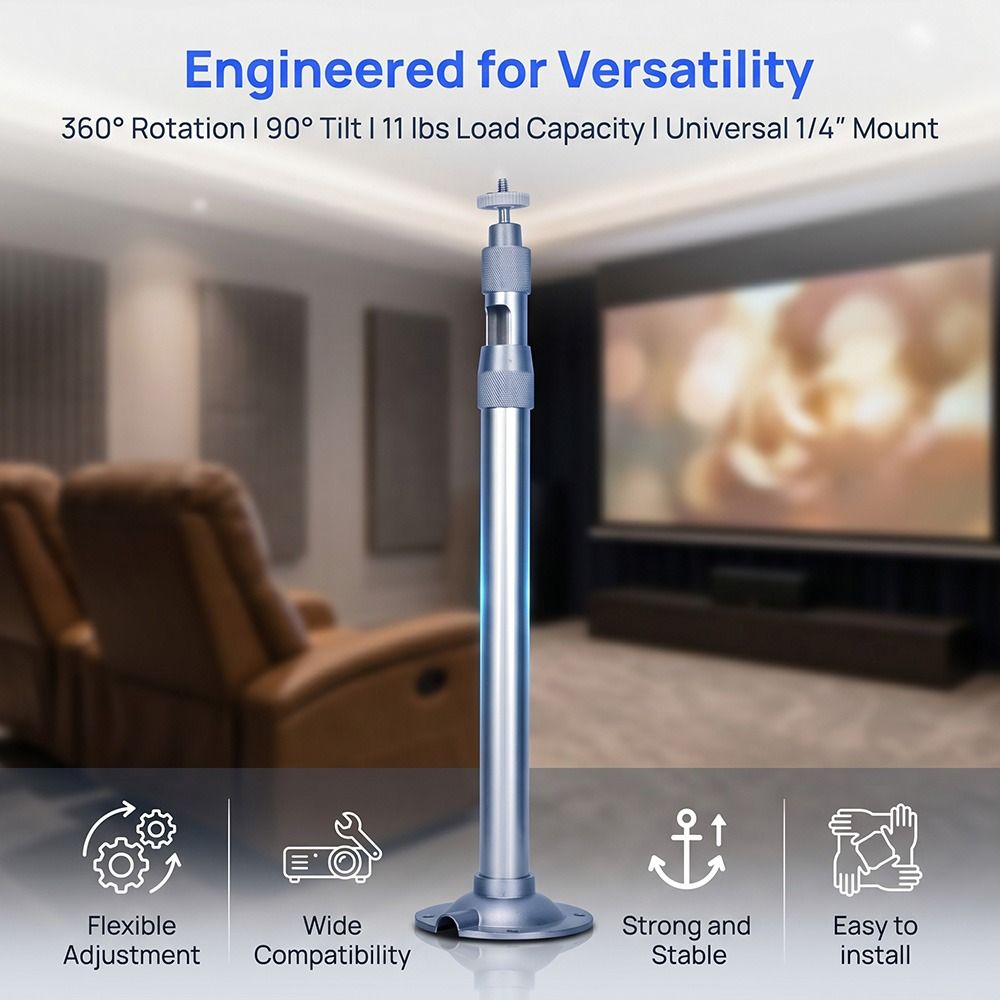 5kg耐荷重ユニバーサルプロジェクターマウント360 °   - Projector Mount Ceiling のレビューと価格