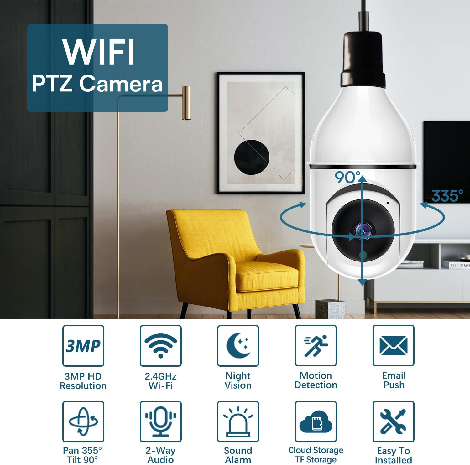 スマート E27 電球カメラ Wifi ワイヤレスセキュリテ - Home Cinema Sony のレビューと価格