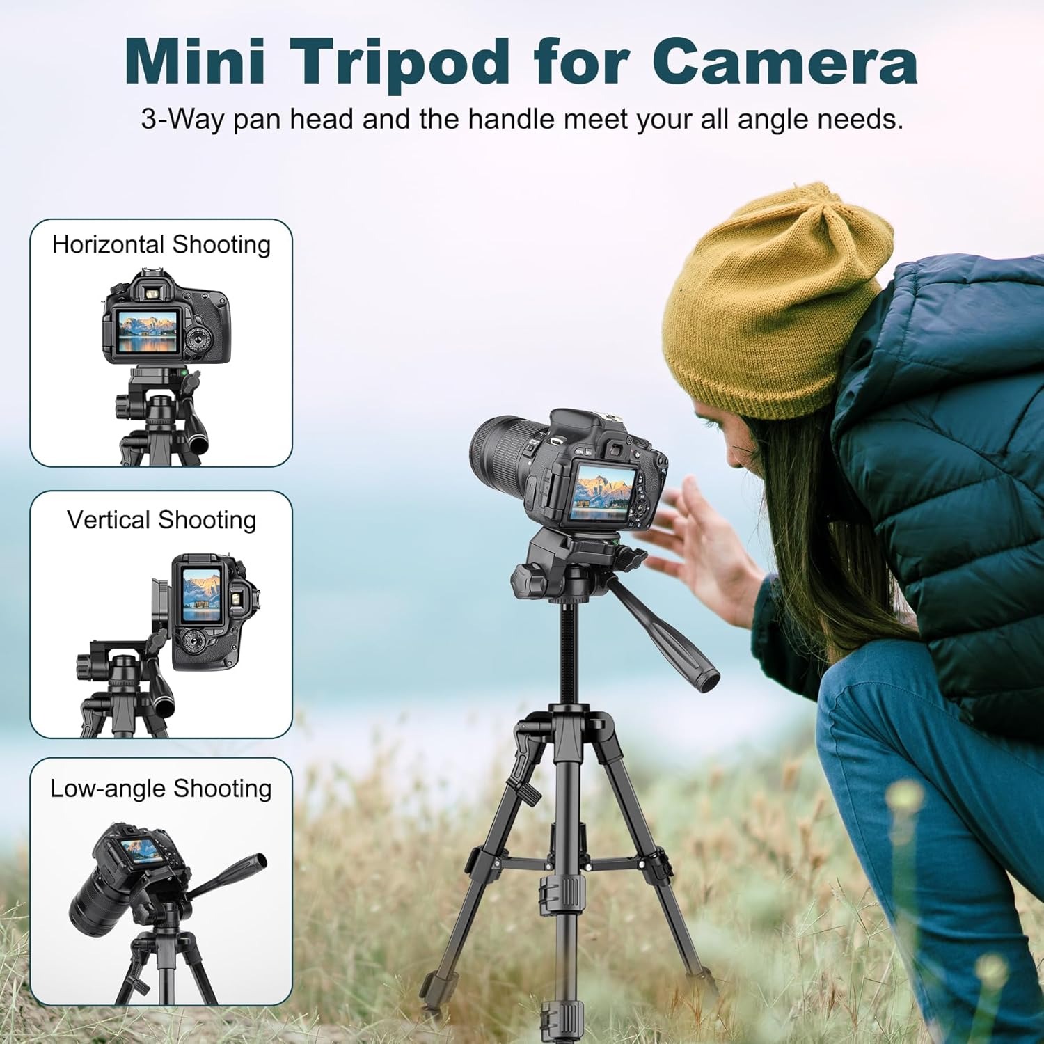 カメラ用ミニ三脚、25インチアルミニウム卓上カメラ三脚、ポー - Projector Tripod Stand のレビューと価格