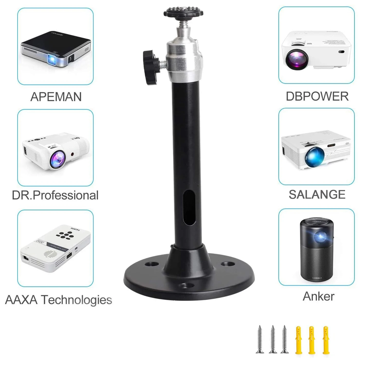 サランゲ プロジェクターブラケット 360 °   回転可能 - Projector Mount Ceiling のレビューと価格