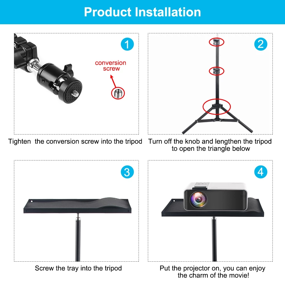 110 センチメートル 160 センチメートル調整可能なユニ - Projector Tripod Stand のレビューと価格