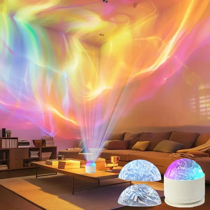 USB電源のオーロラプロジェクターナイトライト、リモコン付き - Home Cinema Led Projector のレビューと価格