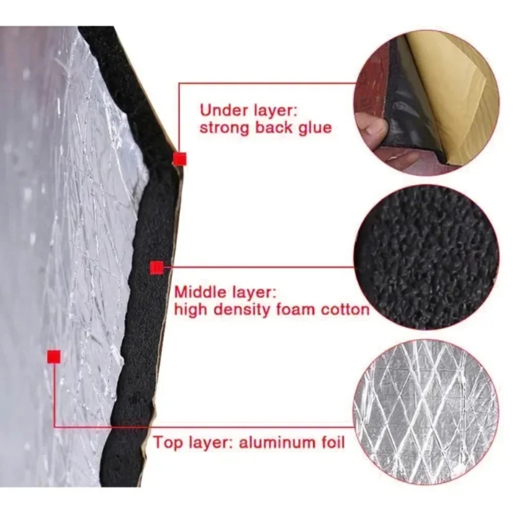 極厚20mm車用防音マット 50x100cm アルミ箔断熱材 - Noise Isolating Pad のレビューと価格