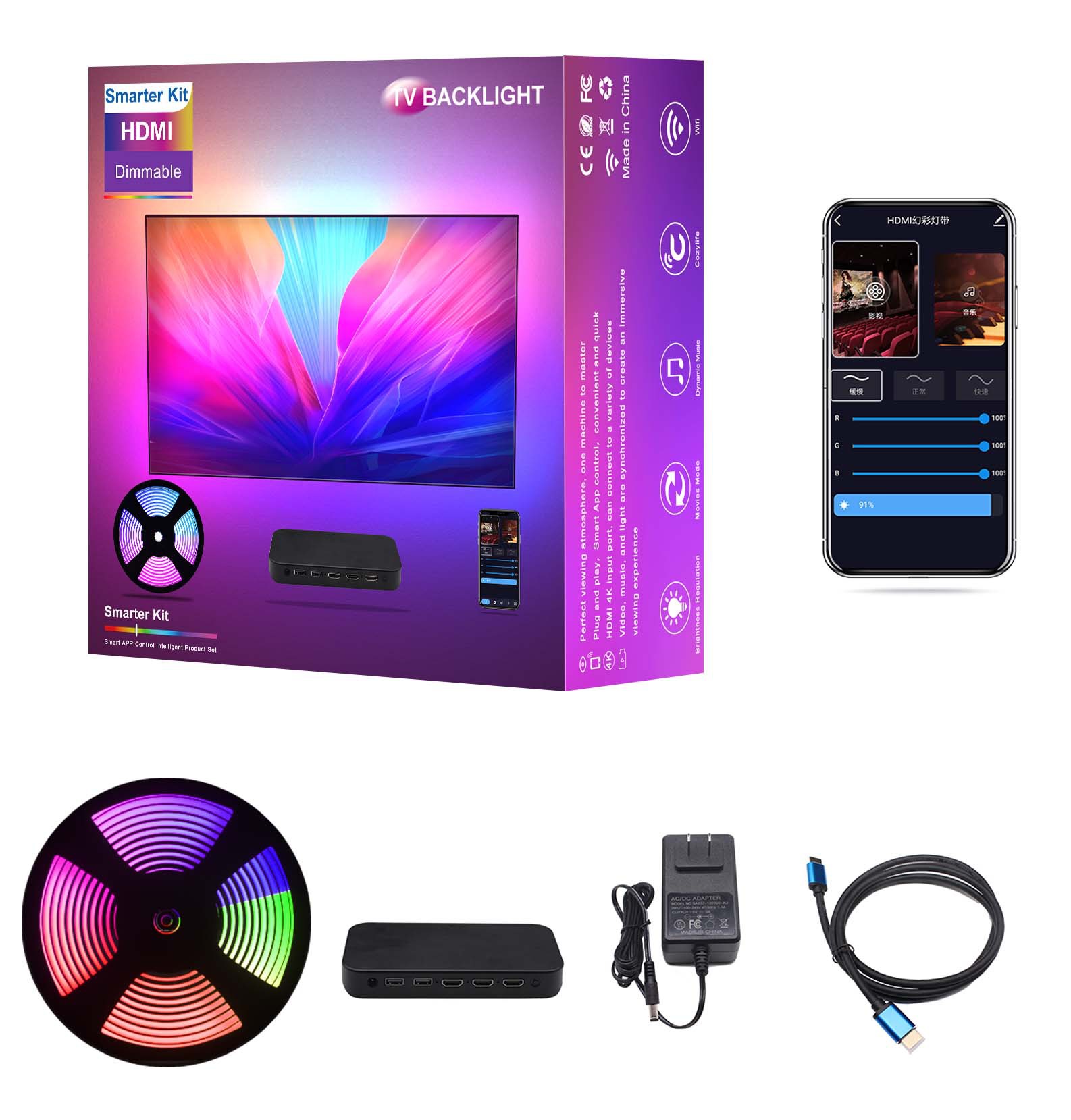 RGBICスマートアンビエントTVライトキット HDMI同期 - Ambient Light Strip Tv のレビューと価格